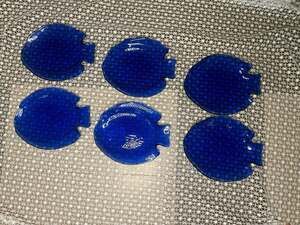 Vintage Arcoroc France Cobalt Blue Glass Fish Plates (Set of 6)